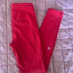 Red Lululemon leggings never worn